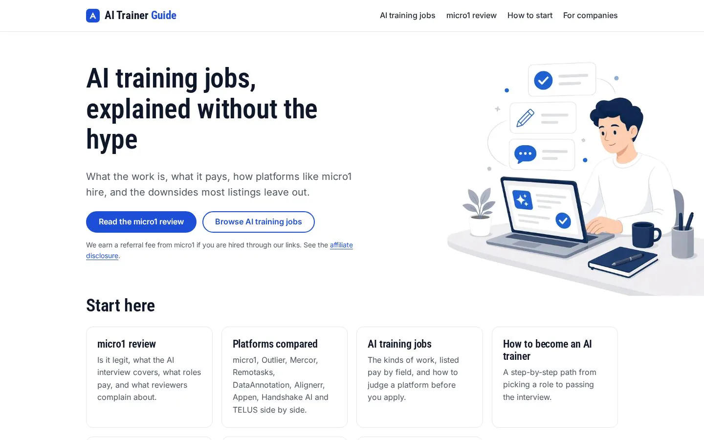 Homepage of aitrainerguide.com