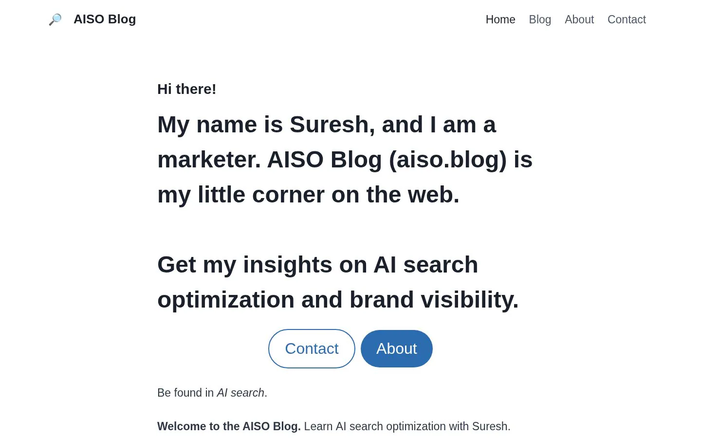 AISO Blog website homepage