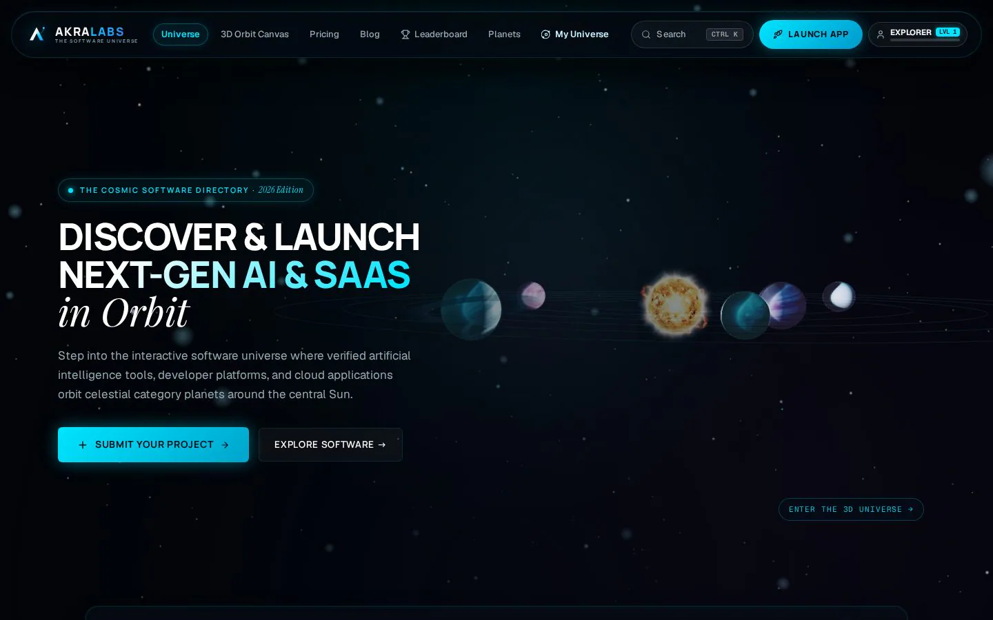 AkraLabs website homepage