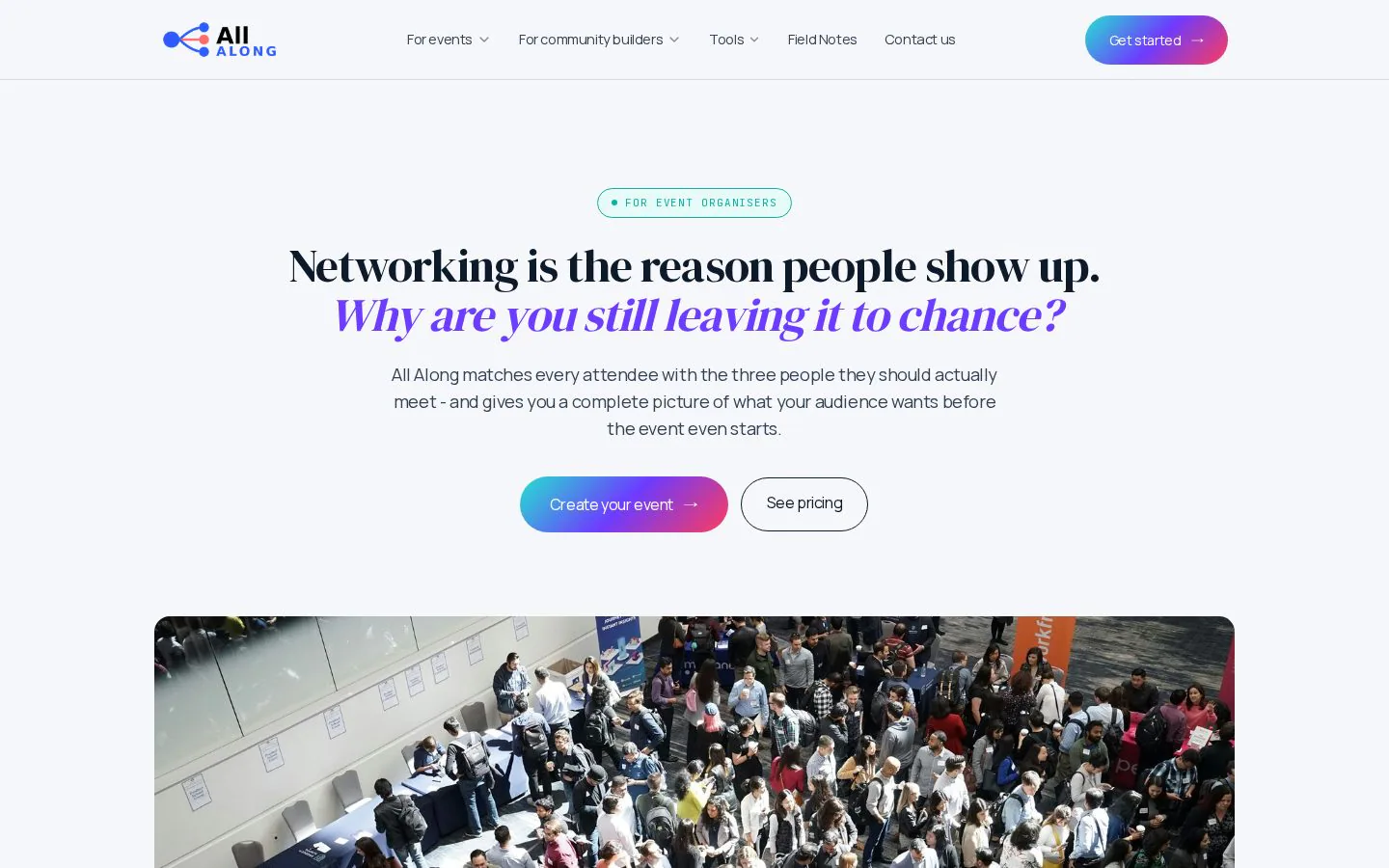 All Along website homepage