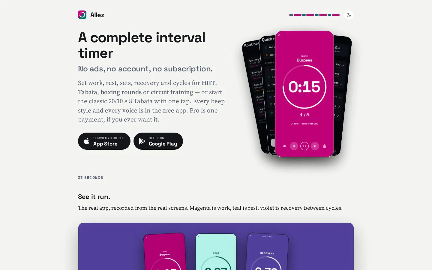Homepage of getallez.app