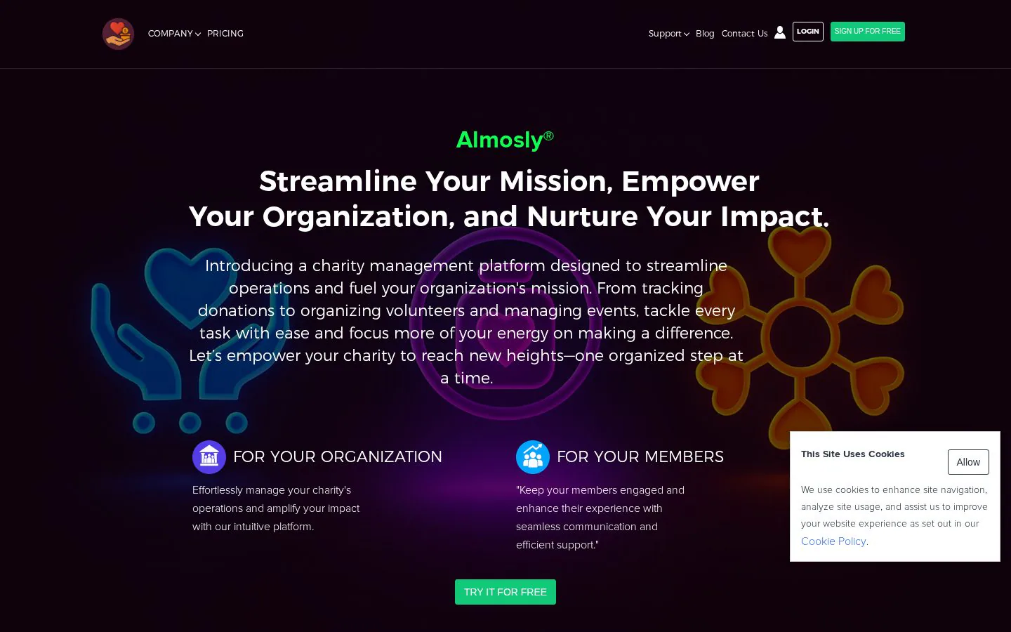 Almosly website homepage