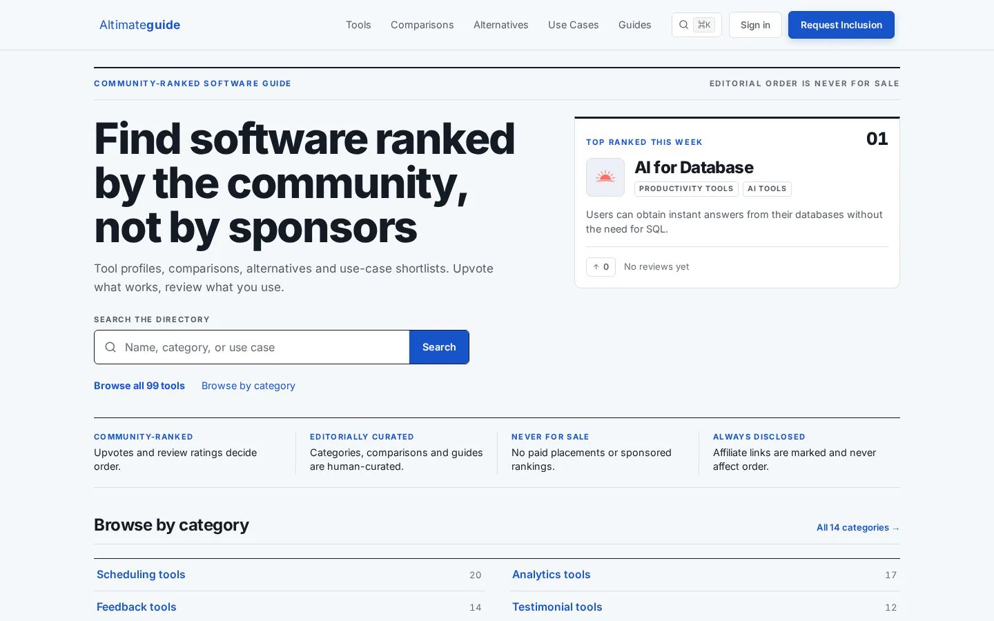 Altimateguide website homepage