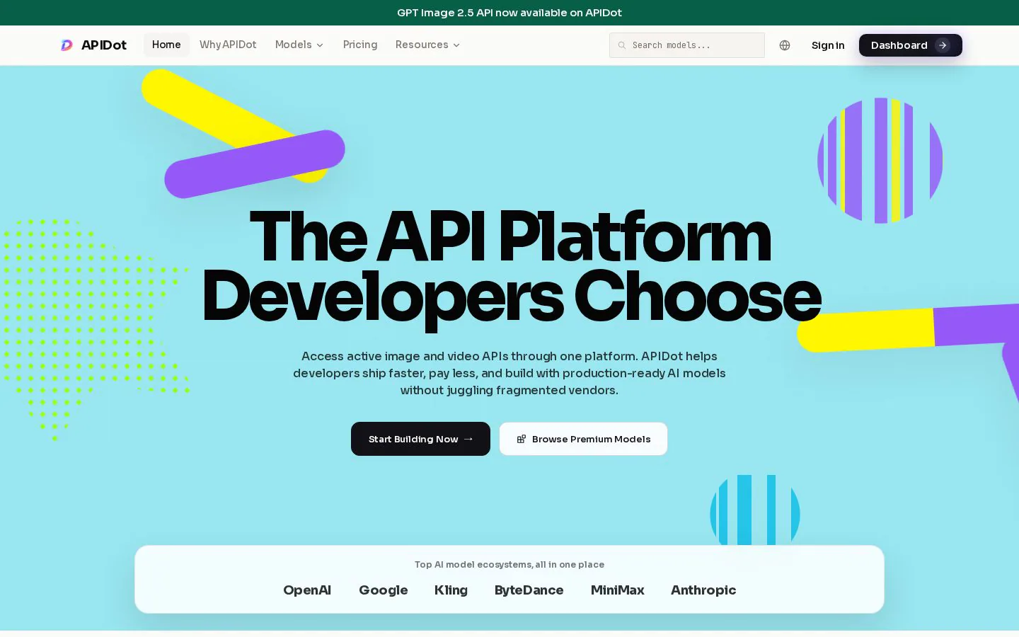 APIDot website homepage