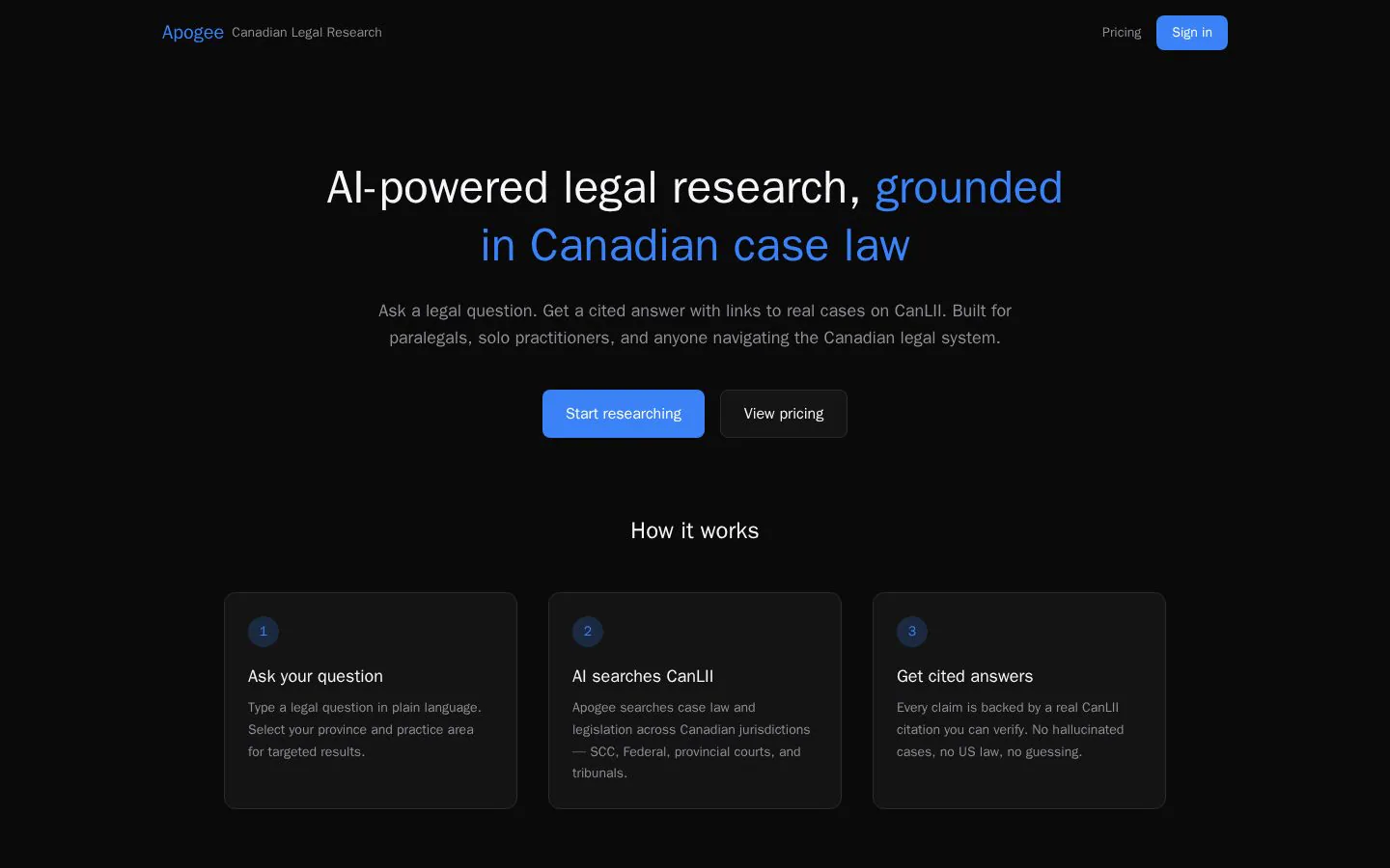 Apogee website homepage