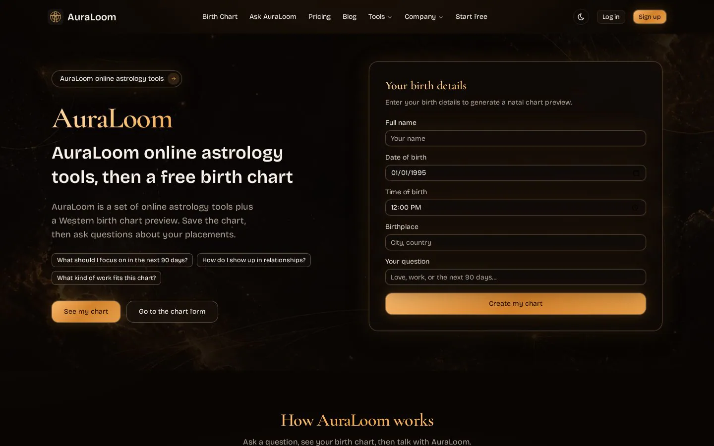 AuraLoom website homepage