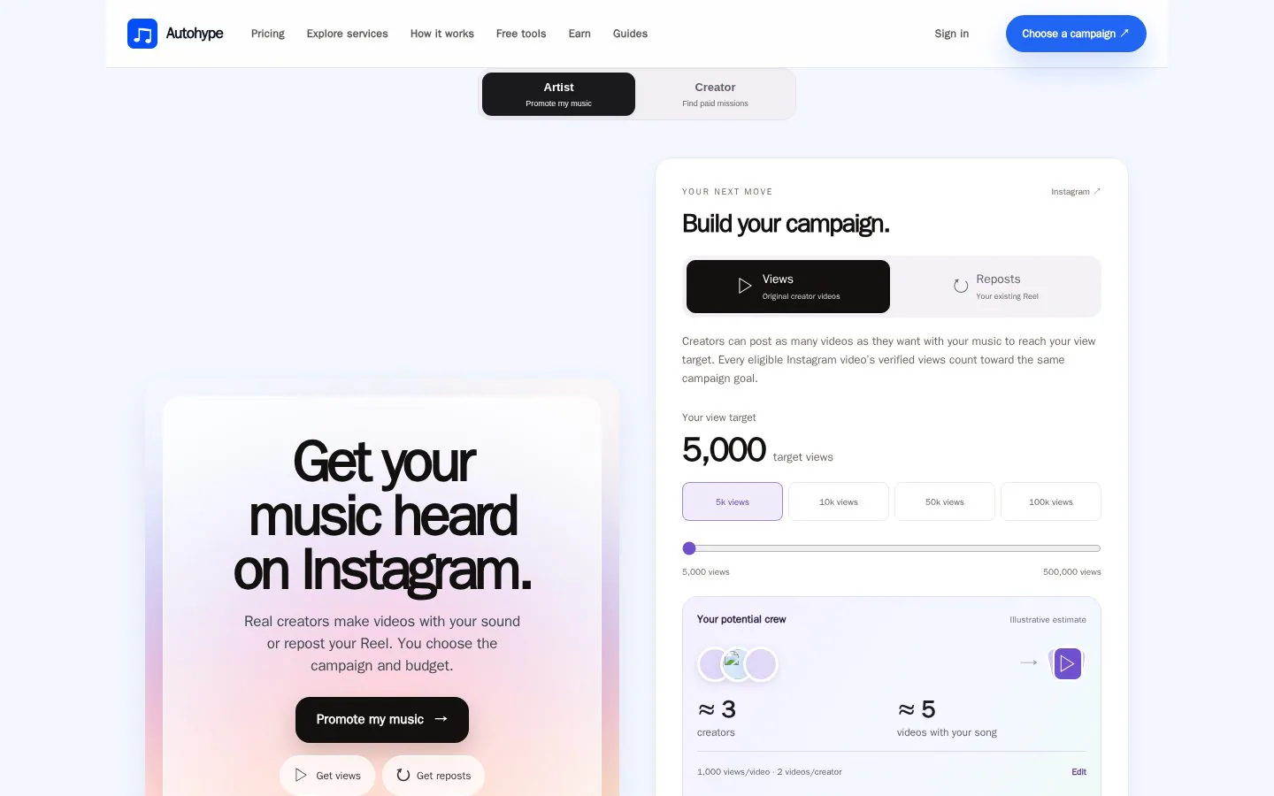 Autohype website homepage