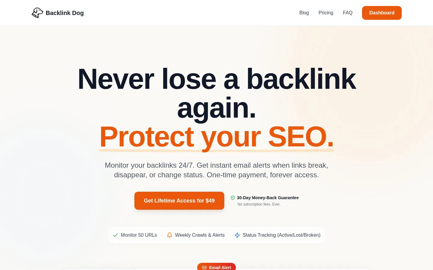 BacklinkDog website homepage