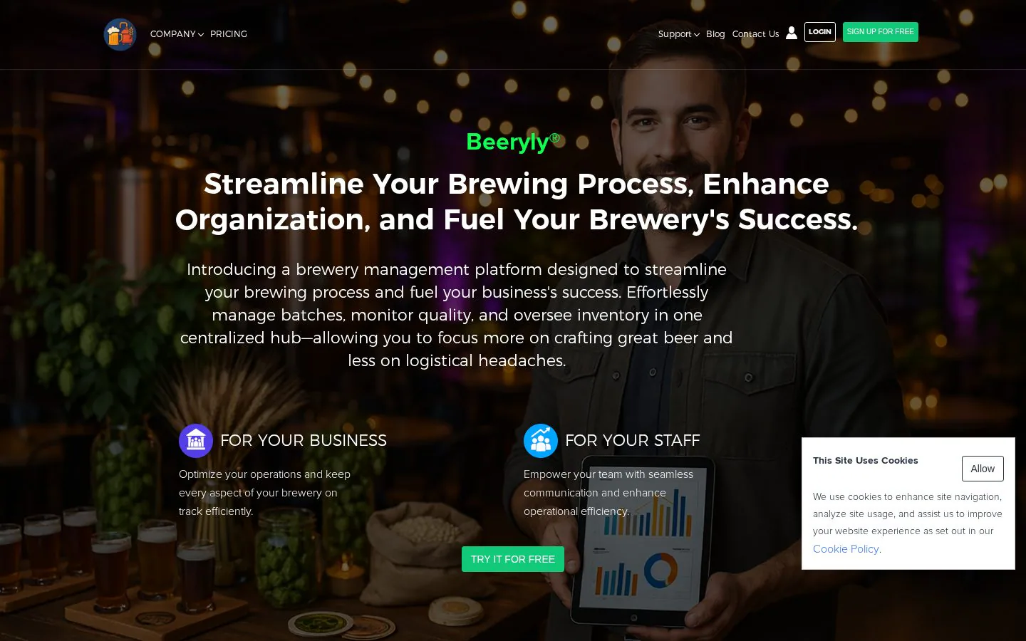 Beeryly website homepage