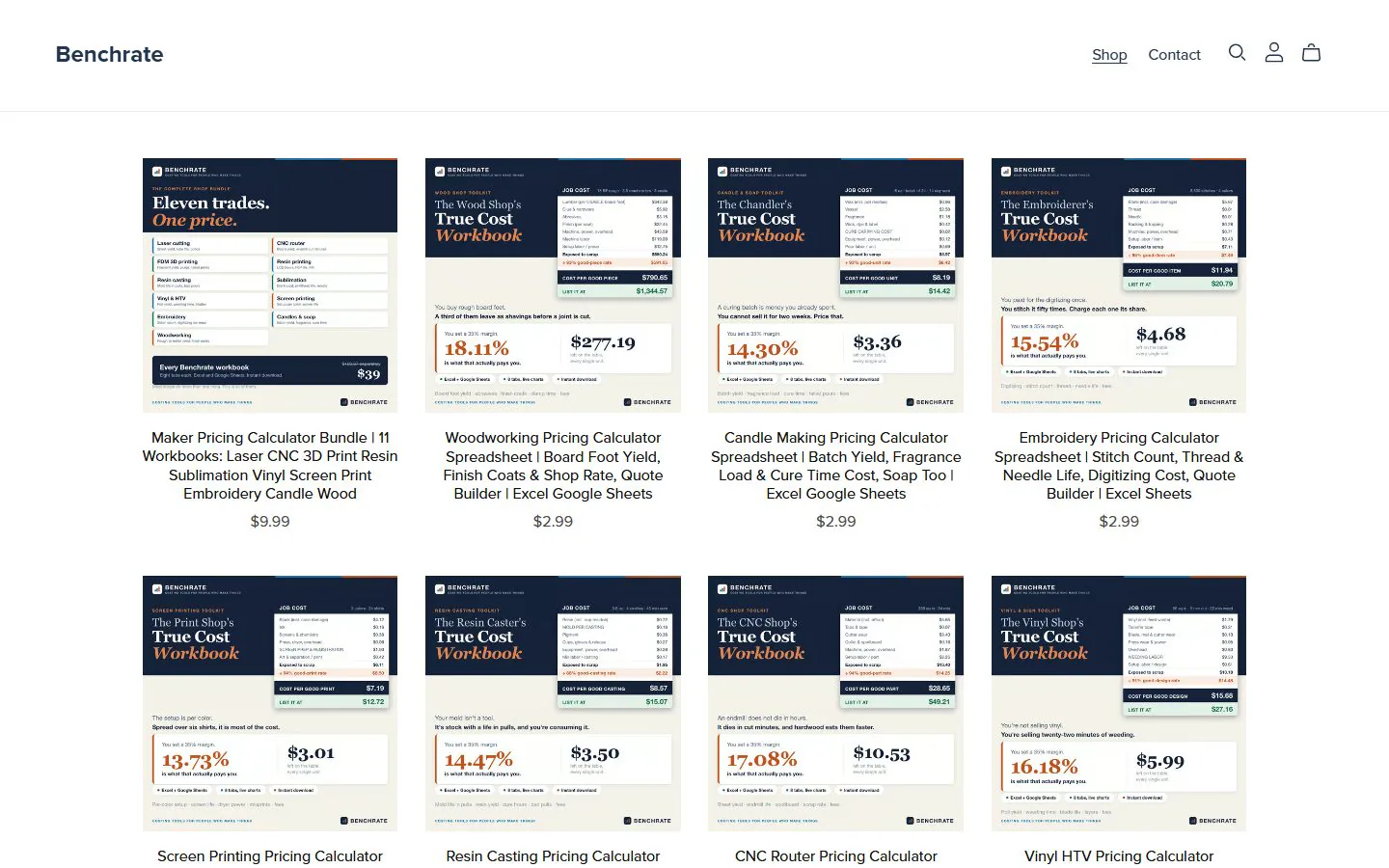 Benchrate homepage