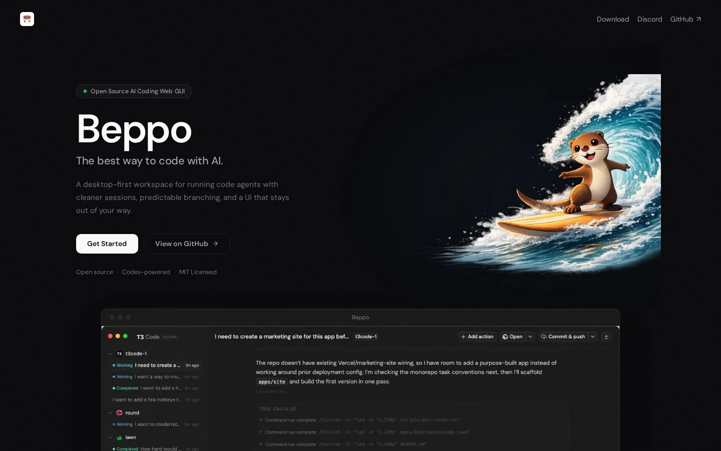 Beppo website homepage