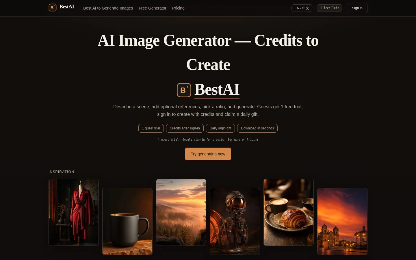 BestAI website homepage