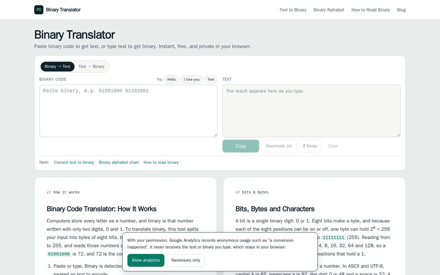 Binary Translator product screenshot