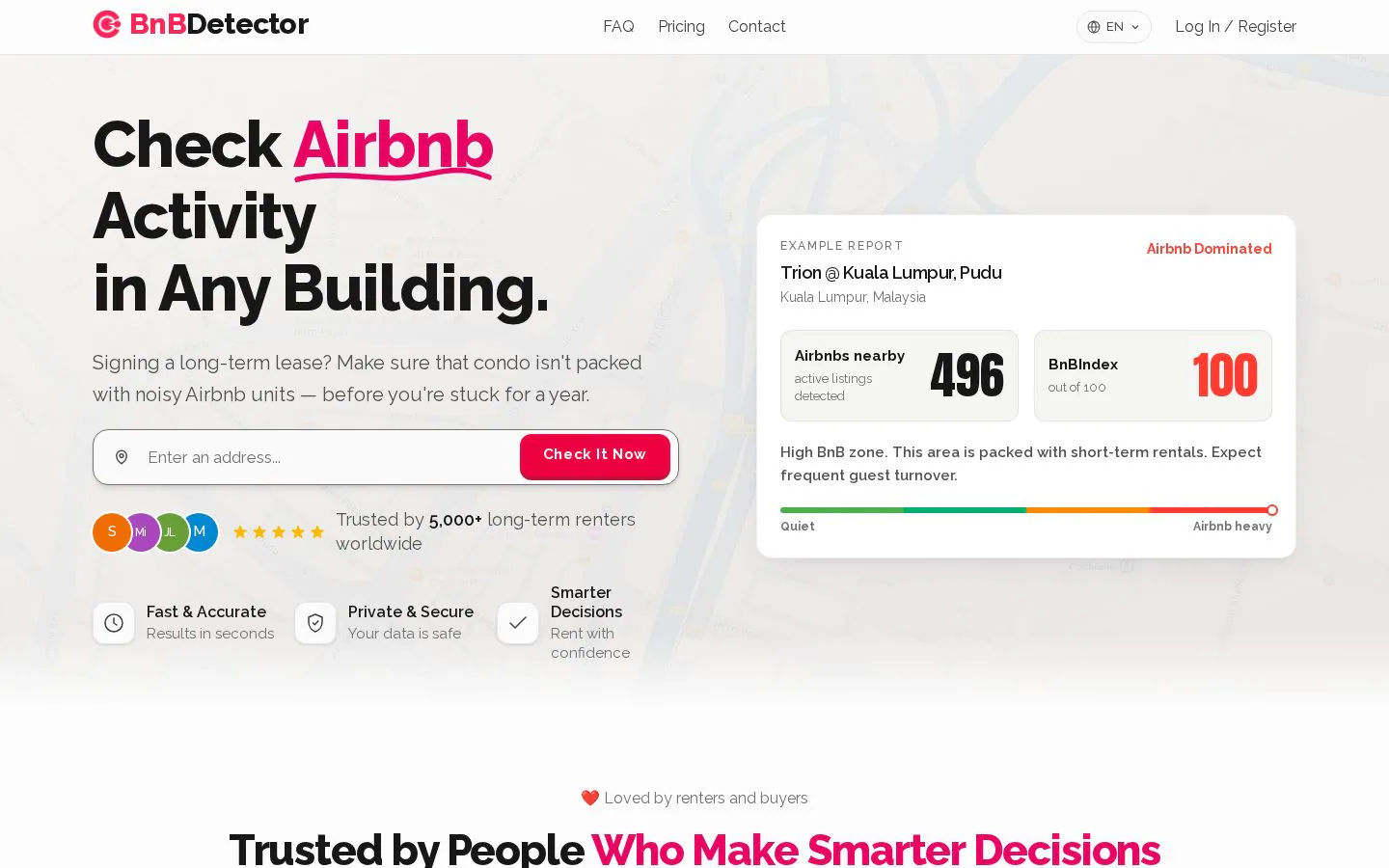 BnBDetector website homepage