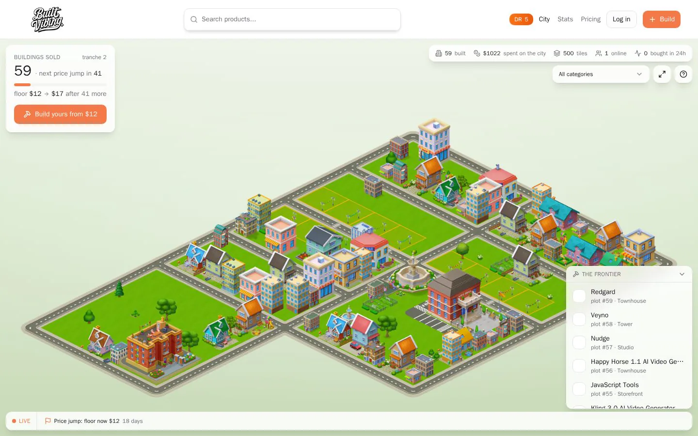 Built Vibing website homepage