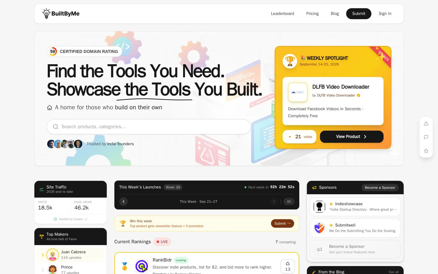 BuiltByMe website homepage