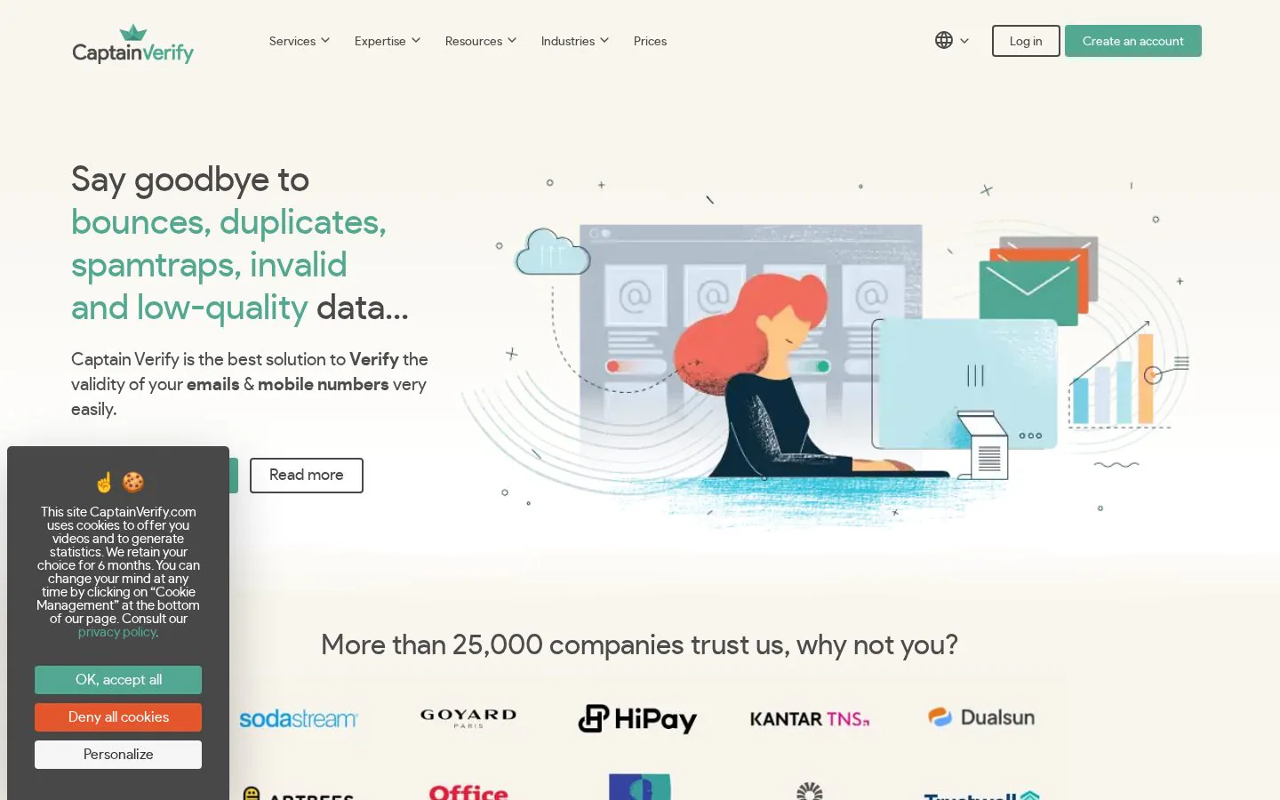 CaptainVerify website homepage