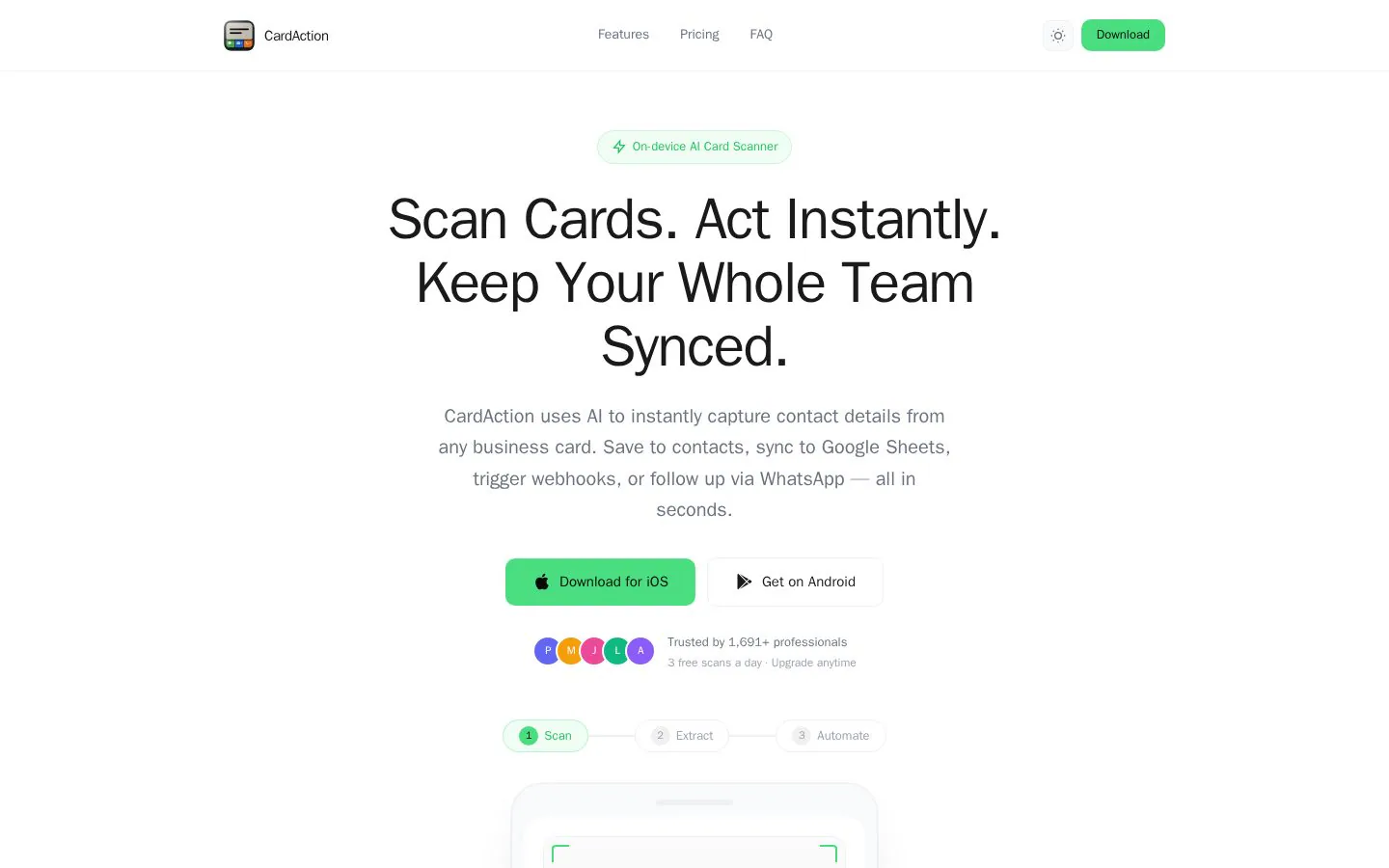 CardAction website homepage