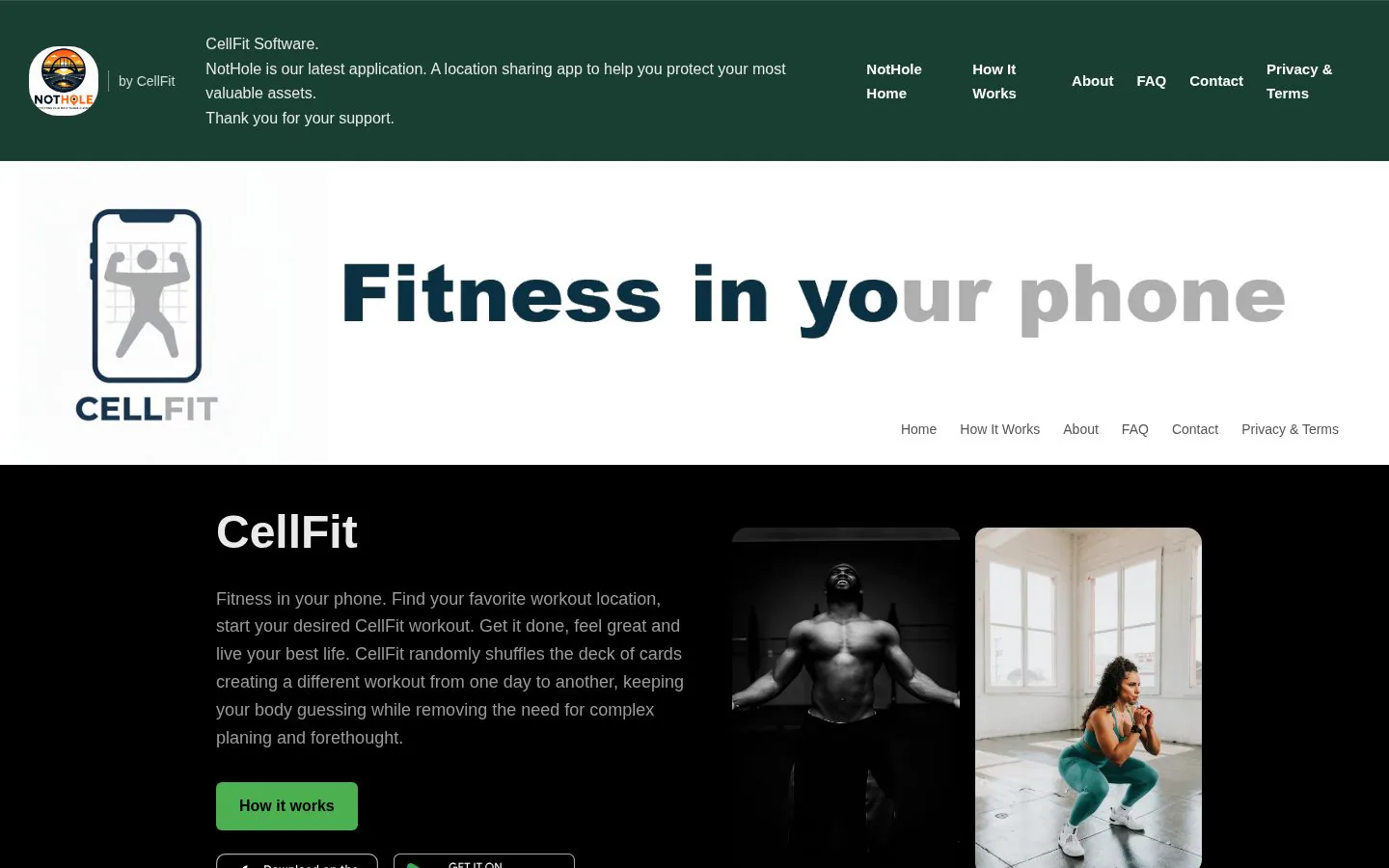 CellFit website homepage