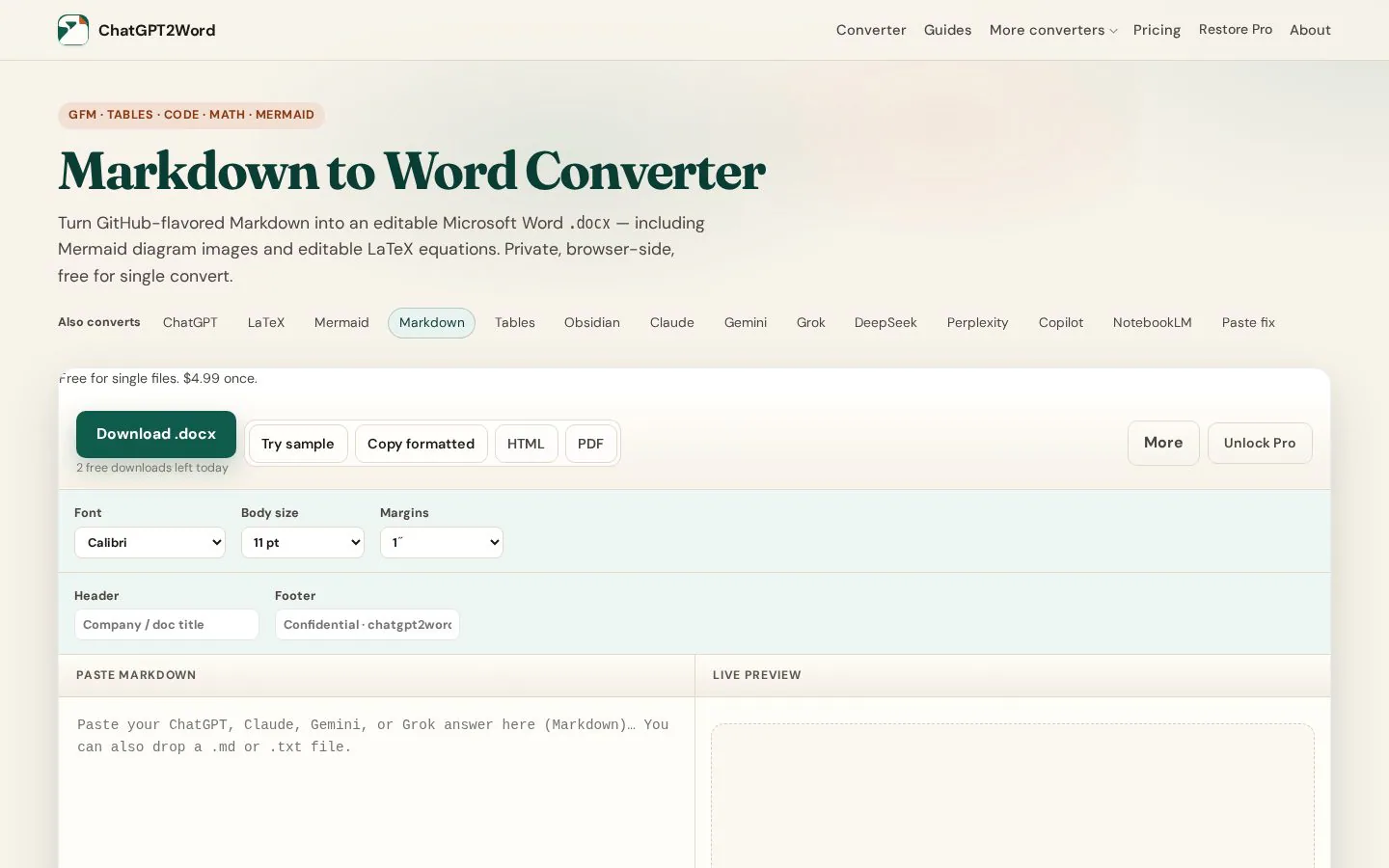 ChatGPT2Word product screenshot