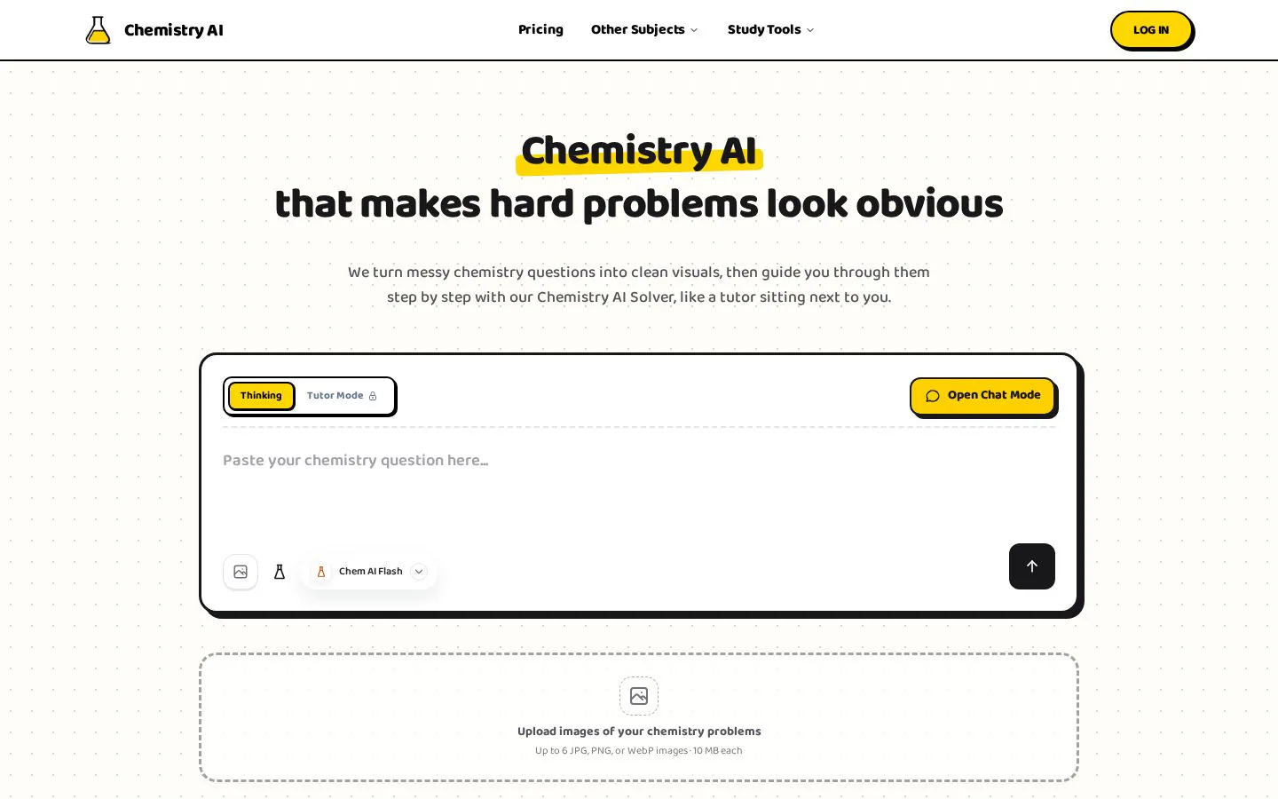 Chemistry AI website homepage