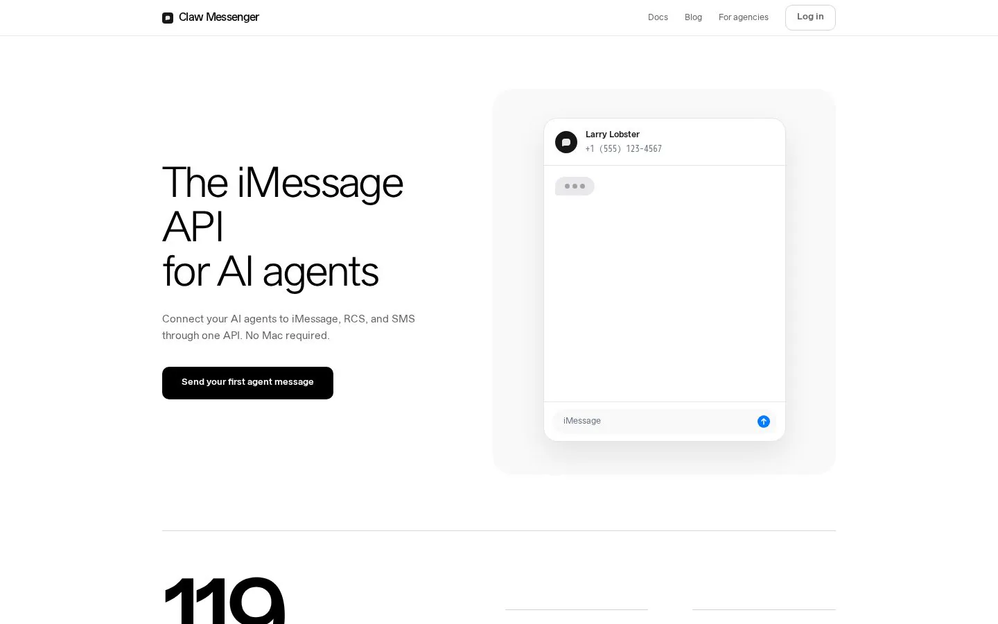Claw Messenger website homepage