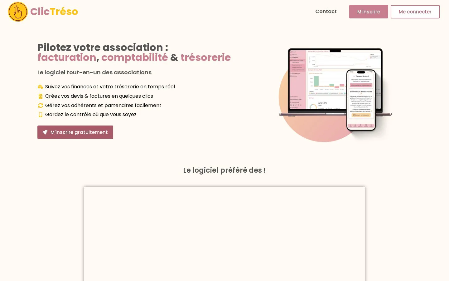 ClicTréso website homepage