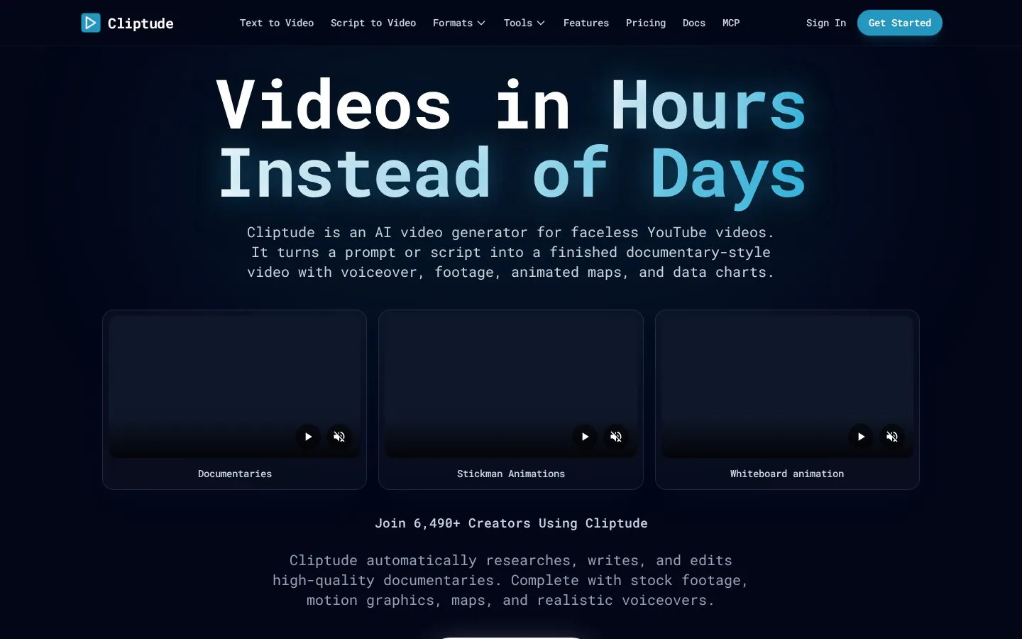 Homepage of cliptude.com