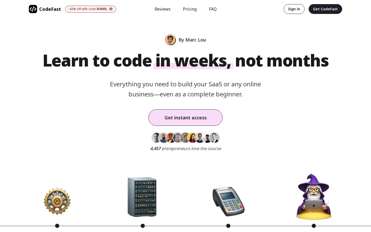 CodeFast website homepage
