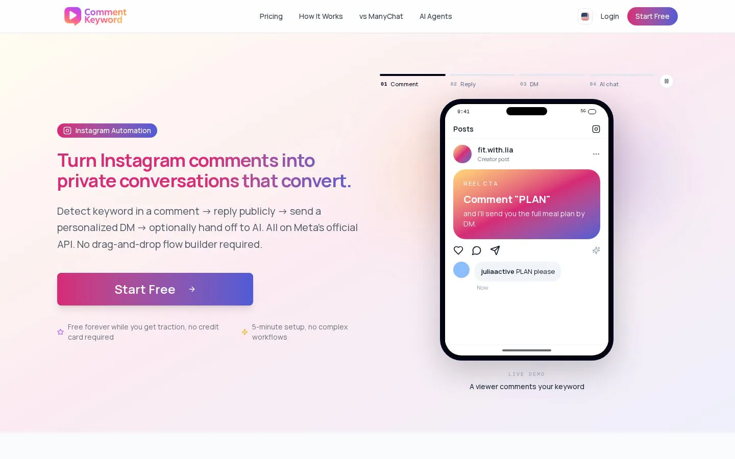 Homepage of commentkeyword.com