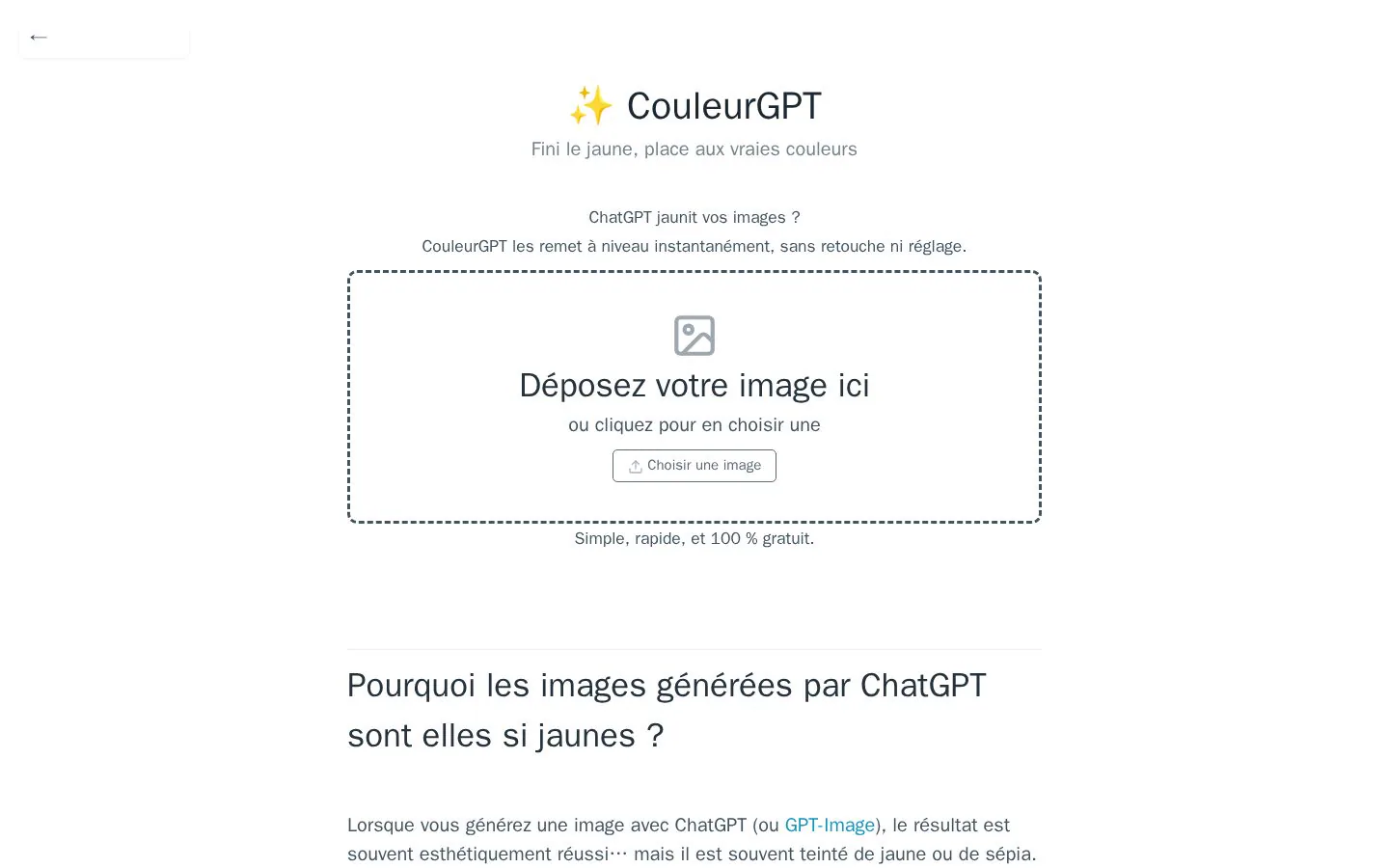CouleurGPT website homepage