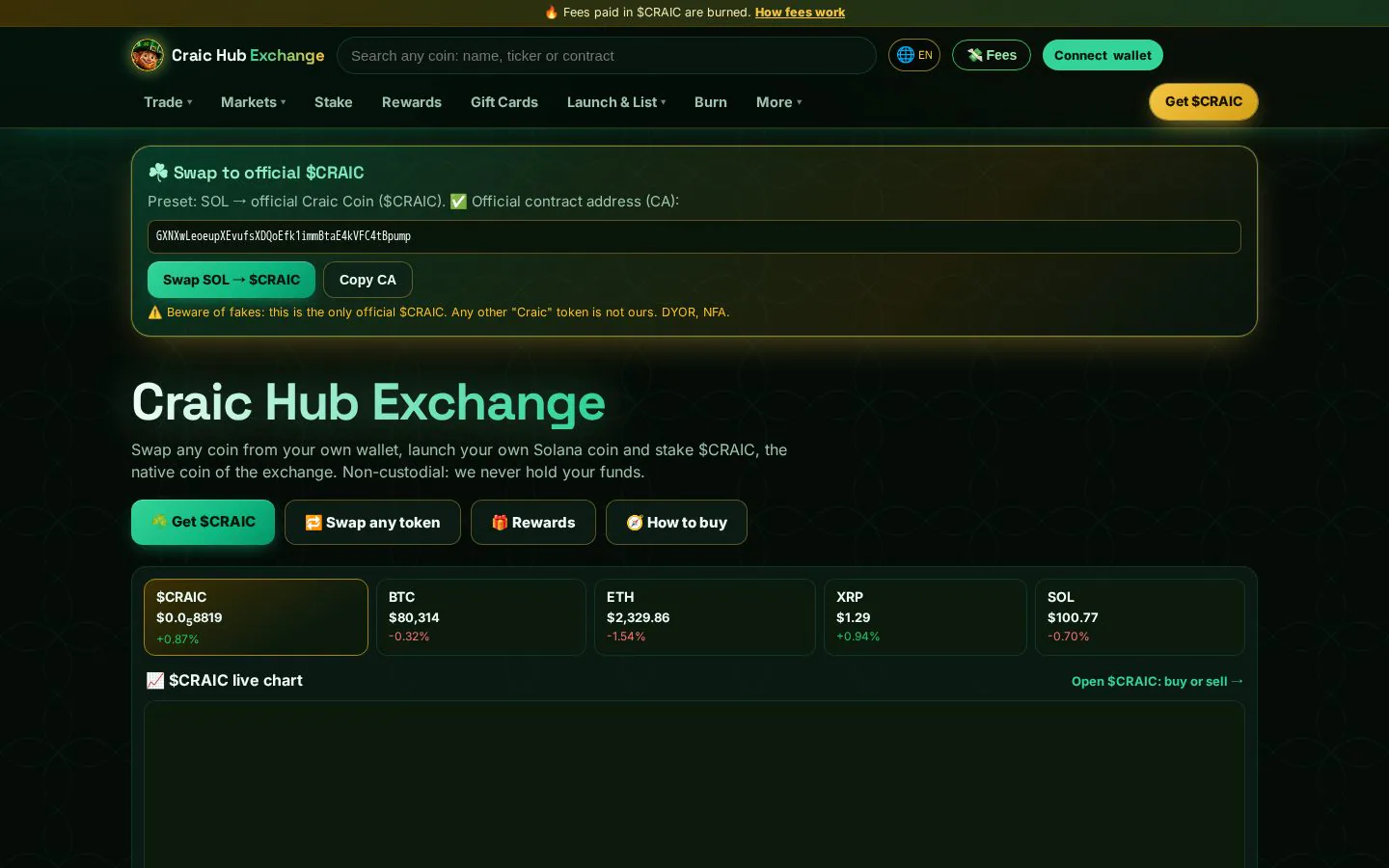 Craic Hub Exchange product screenshot