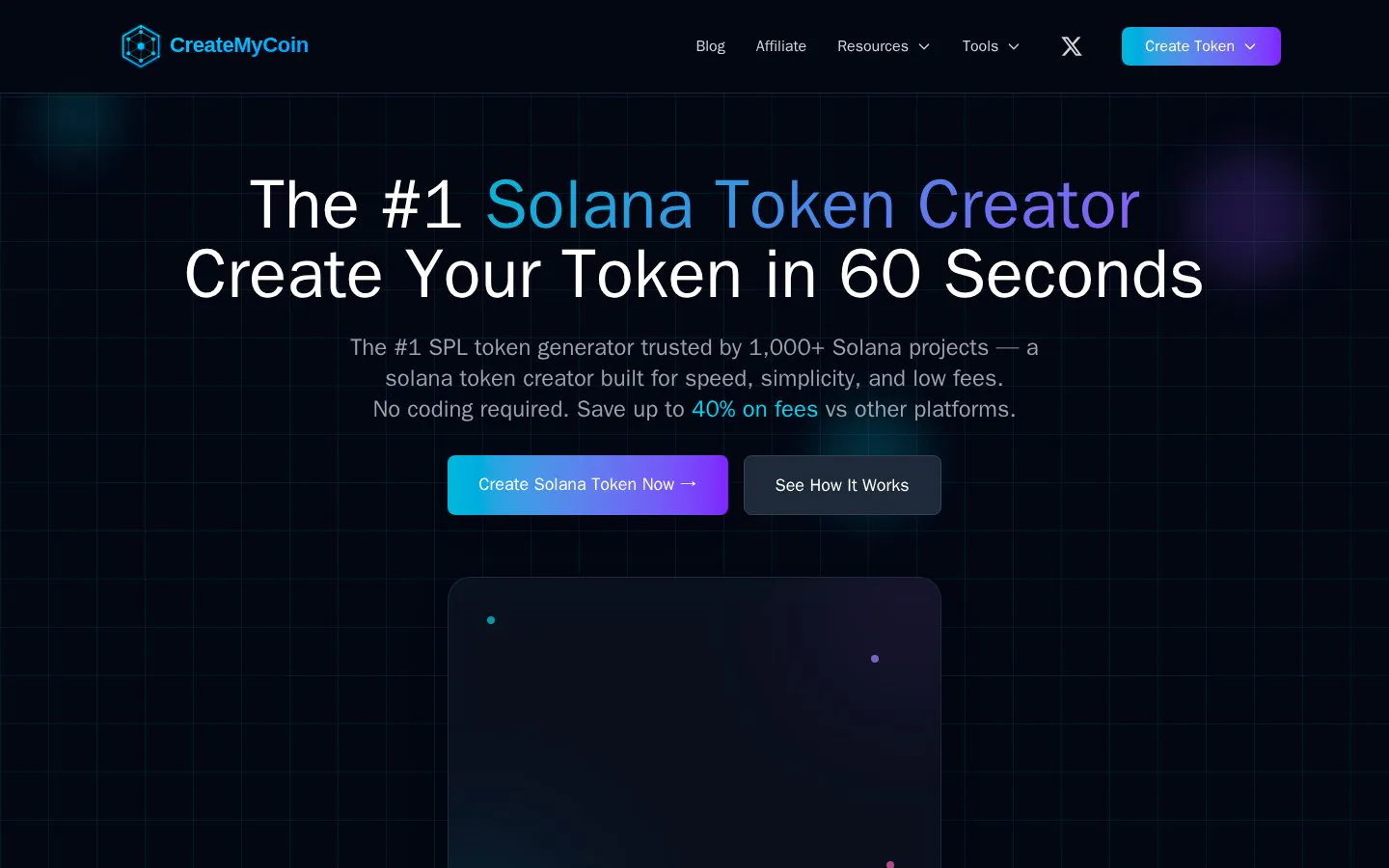 CreateMyCoin website homepage