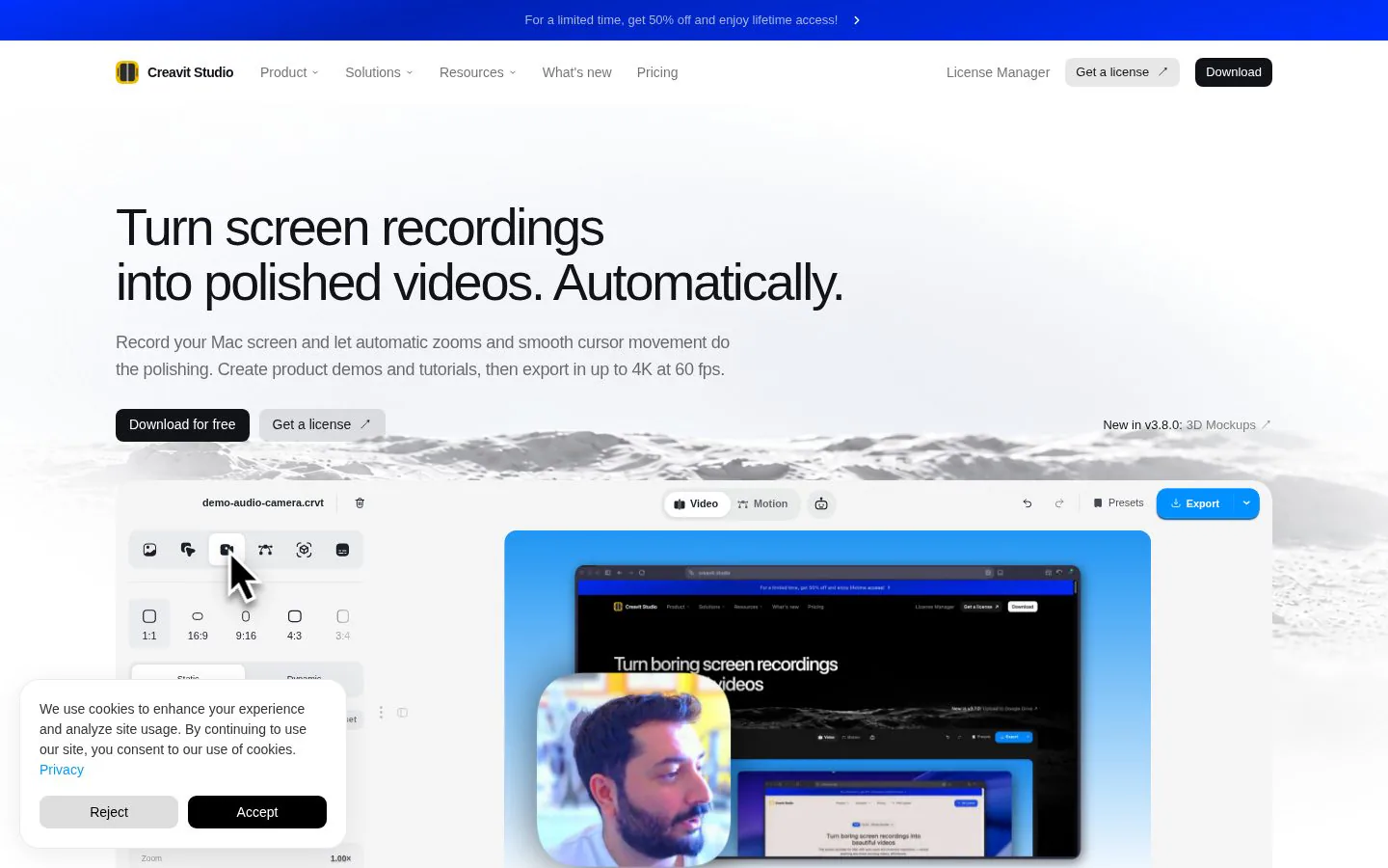 Creavit Studio website homepage
