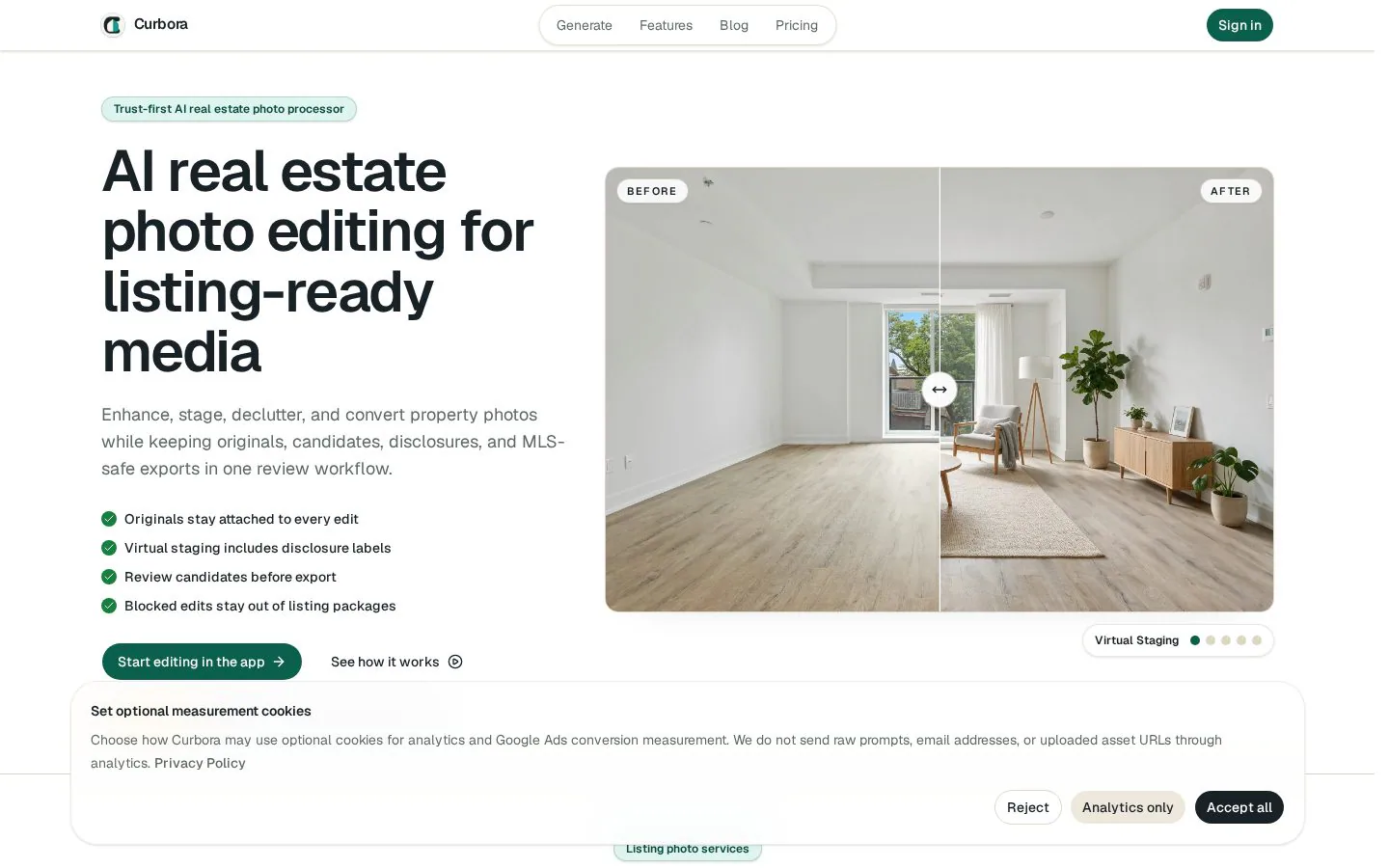 Homepage of curbora.com
