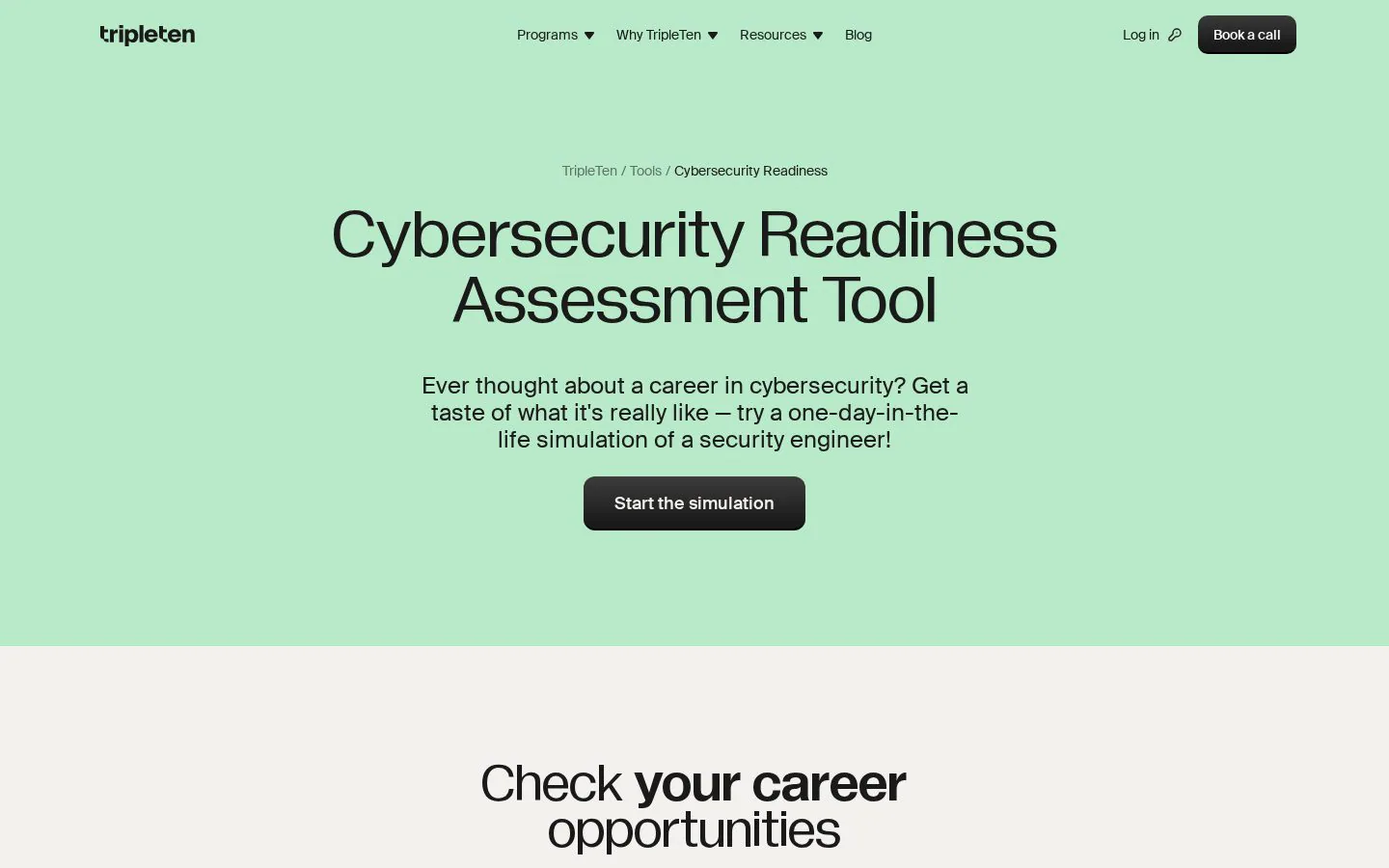 Cybersecurity Readiness Assessment website homepage
