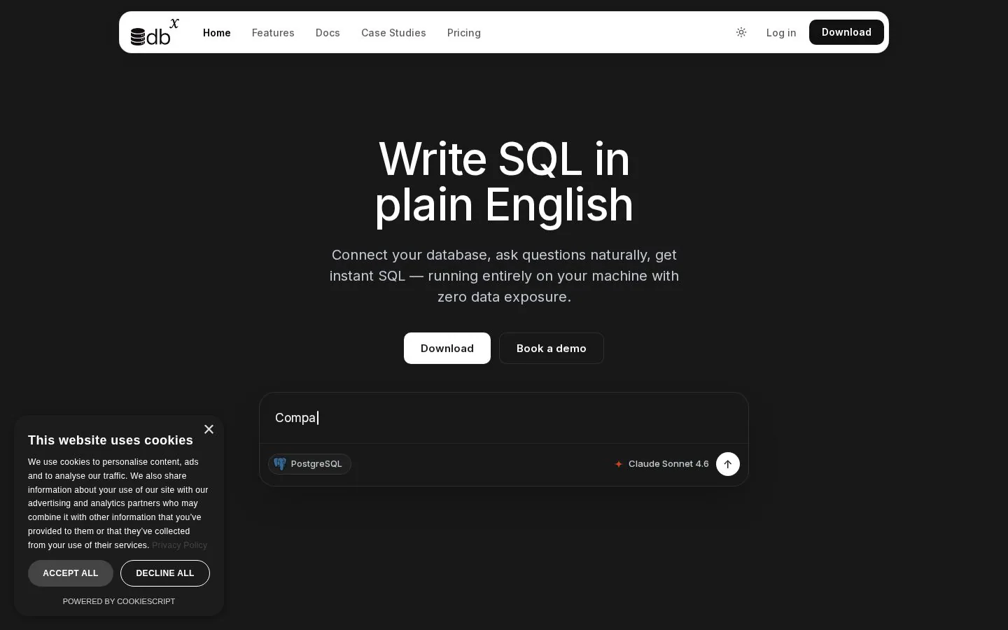 dbx studio website homepage