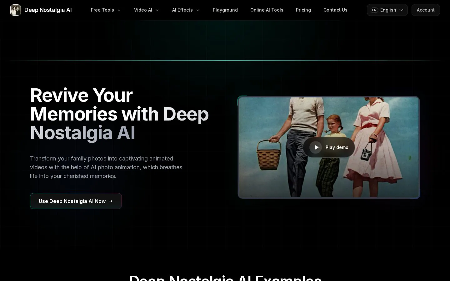 Deep Nostalgia AI product screenshot