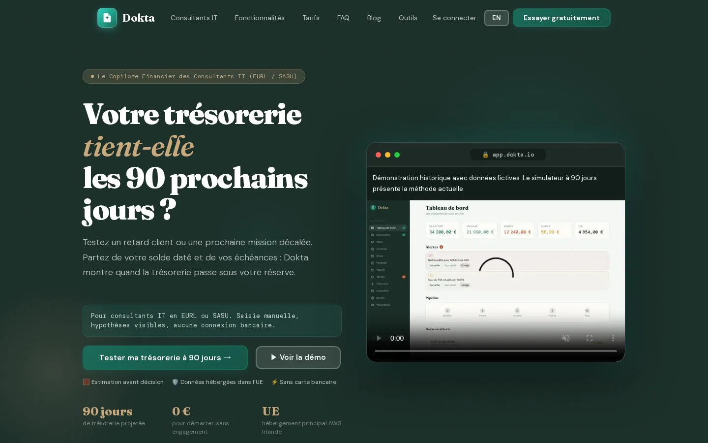 Dokta website homepage