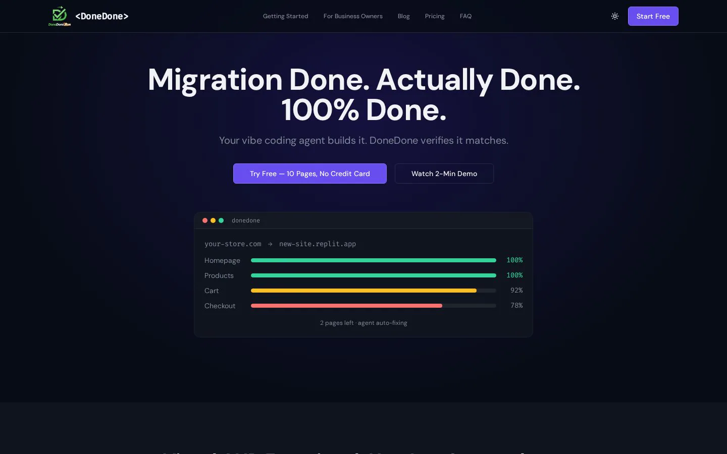 DoneDone.run website homepage