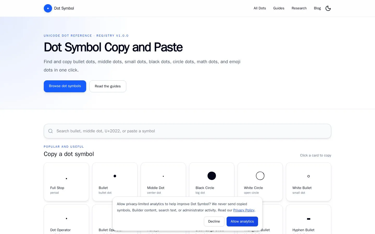 Homepage of dot-symbol.com
