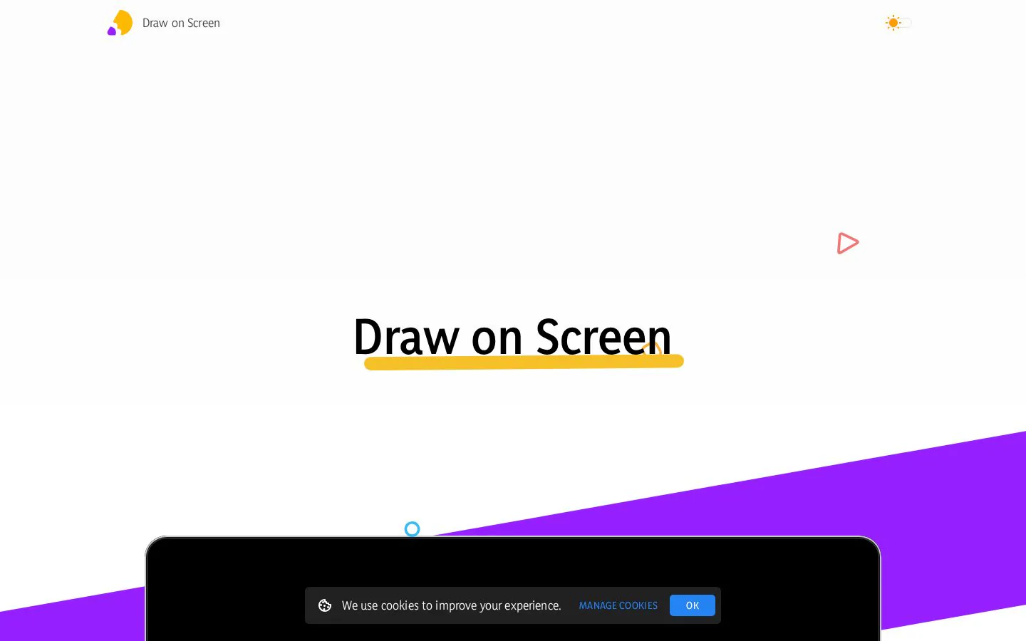 Draw on Screen website homepage