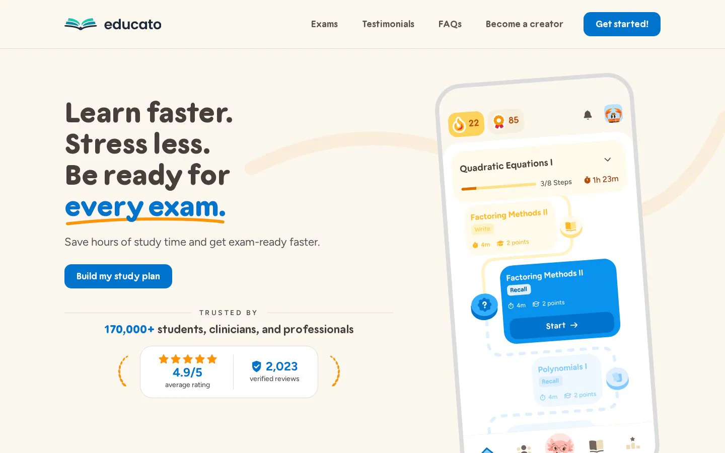 Educato website homepage