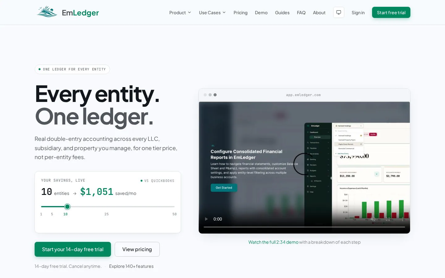 EmLedger website homepage