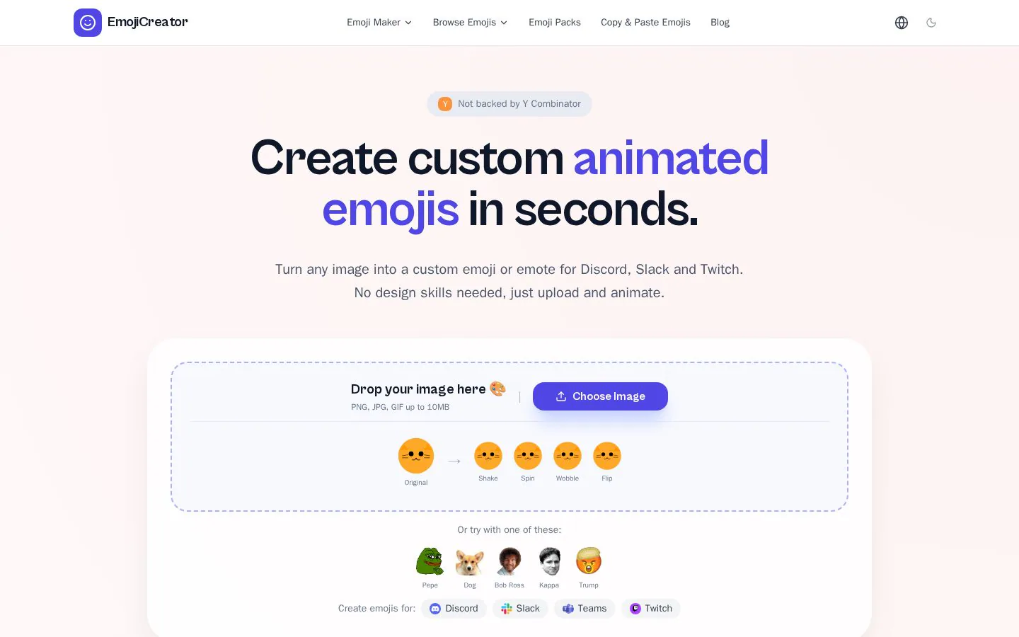 Emoji Creator website homepage