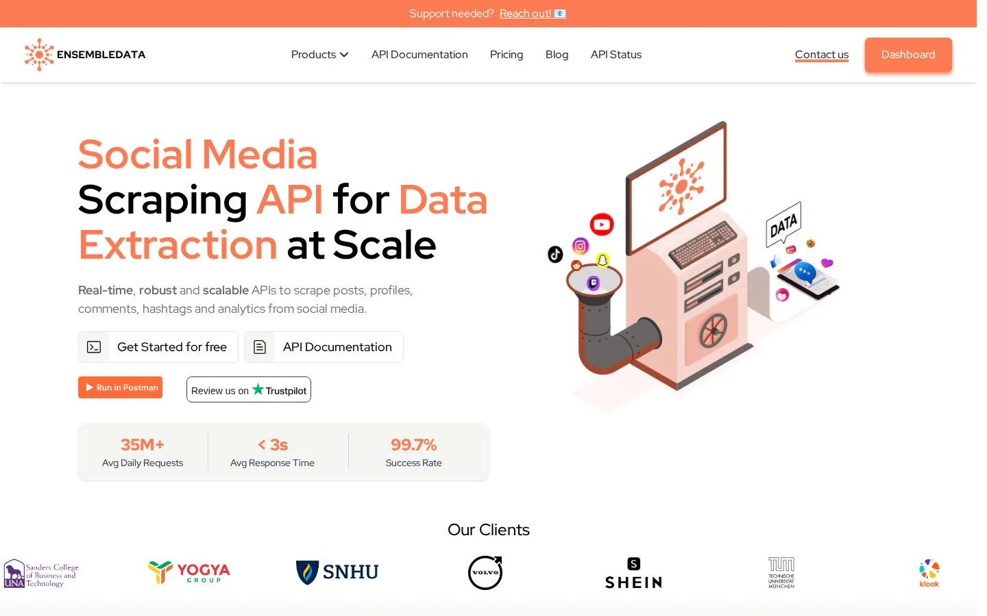 EnsembleData website homepage