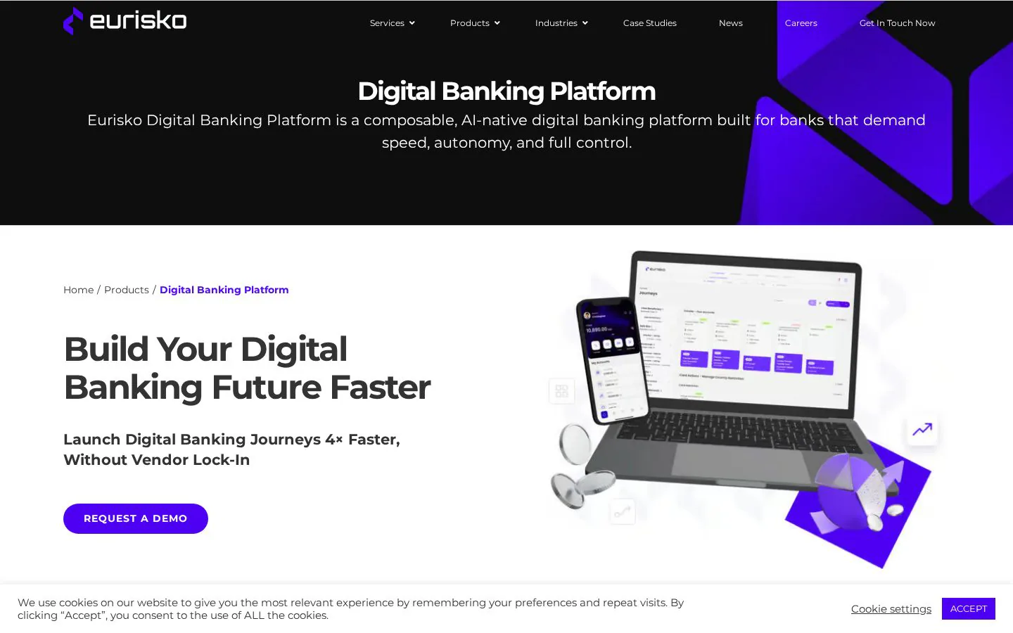 Eurisko Digital Banking Platform website homepage