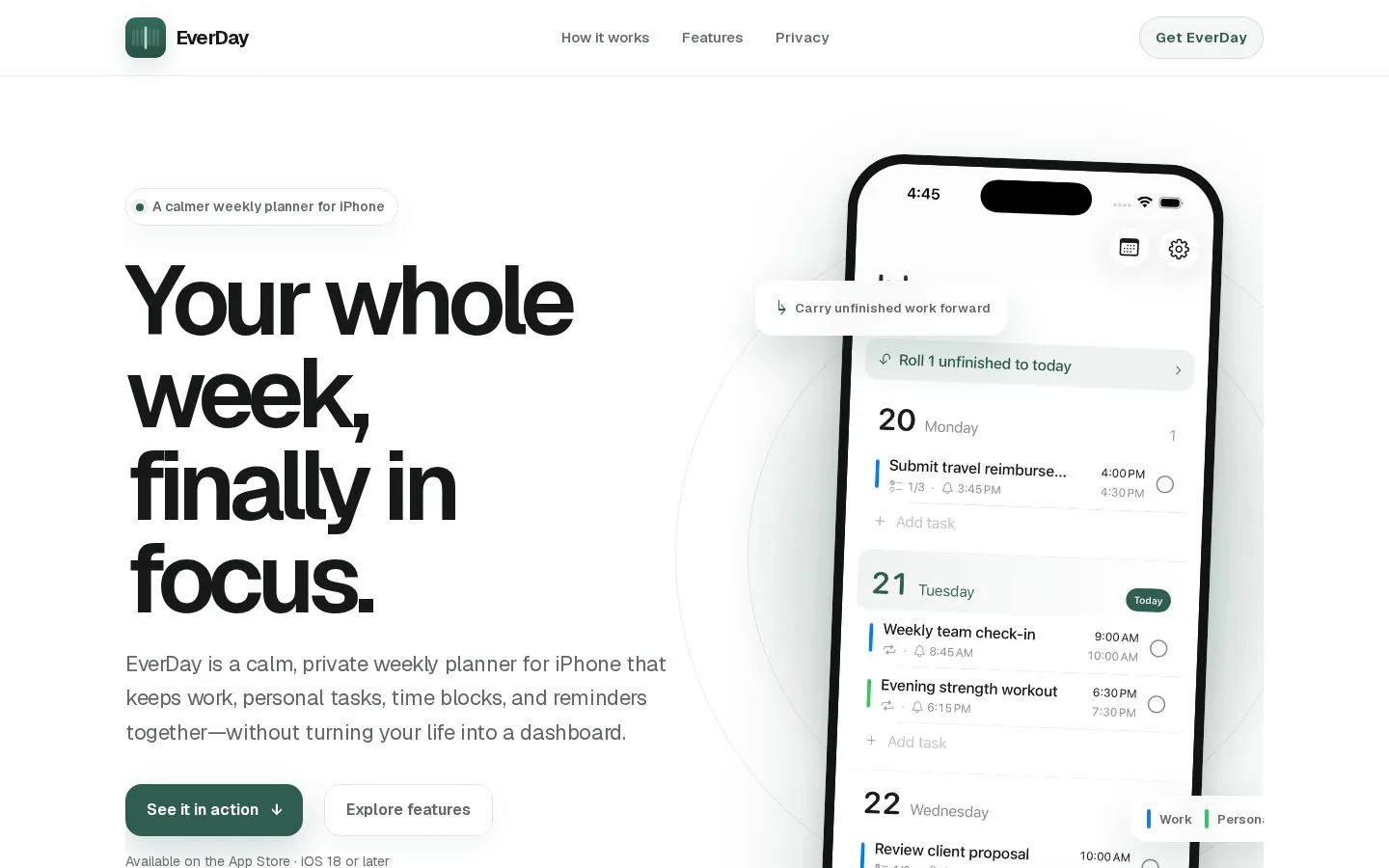 Homepage of www.everday.app
