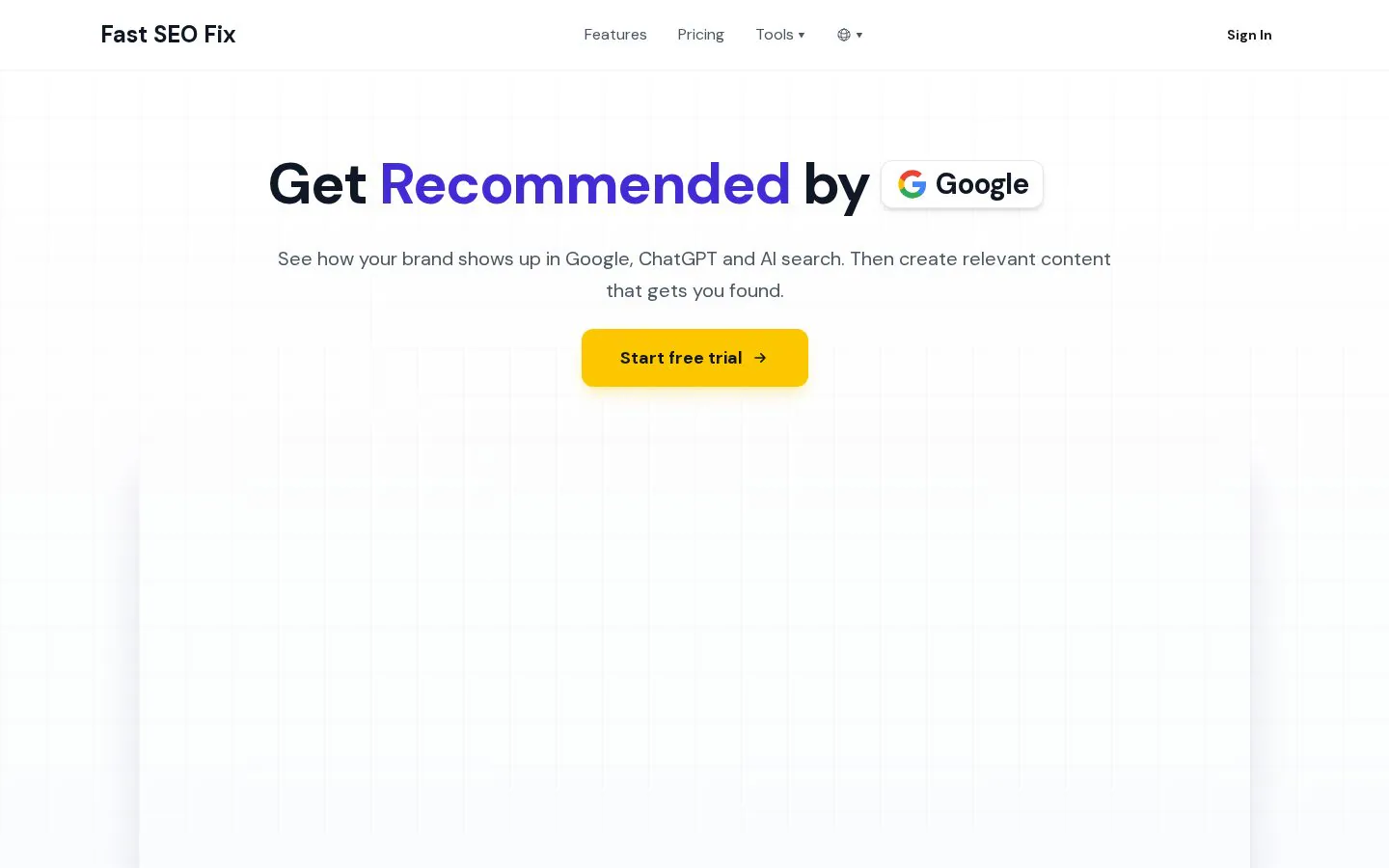 Fast SEO Fix website homepage