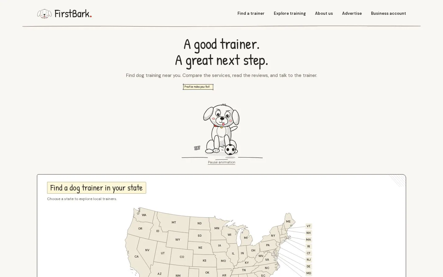 Homepage of firstbark.com
